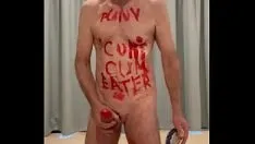 Play Punycunt performs a jerk off and cum eating show