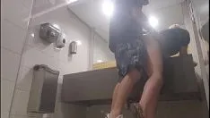 Play Cheating with my ex wife in the mall public bathroom while my wife is shopping